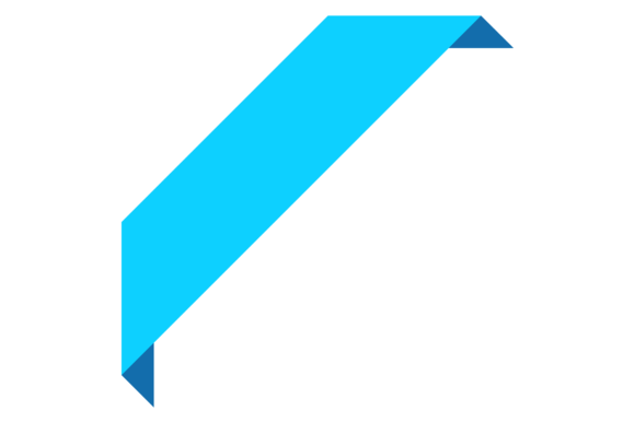 Blue Ribbon Tag: Your Corner Element for Elegant Design