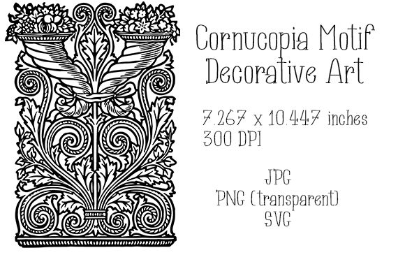 Cornucopia Motif Decorative Art: A Design Asset for Abundance