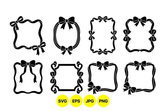 Decorative Bow Frame Clipart Set: Adding Timeless Polish