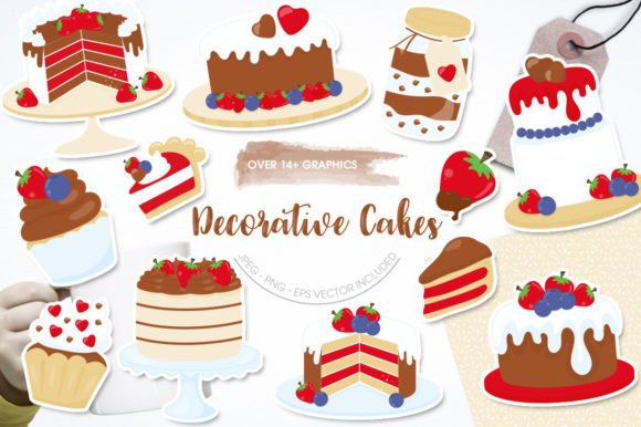 Decorative Cakes 2: 14 Sweet Graphic Elements for Creative Projects
