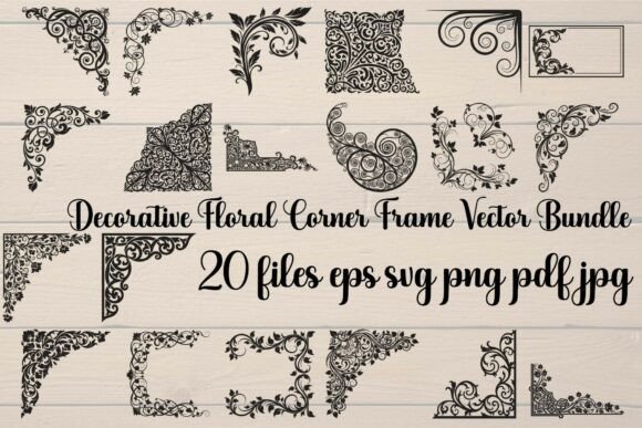 Elegant Ornamental Borders: The Decorative Floral Corner Frame Vector