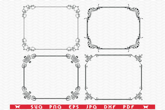 Elevate Your Designs with Decorative Frames and Black Silhouettes