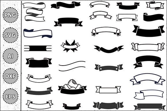 Ribbon Decorative Elements: Versatile SVG Cut Files for Crafters and Designers