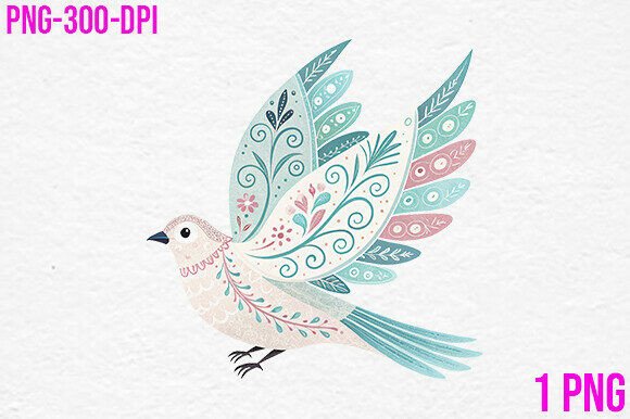 Unleash Creativity with a Decorative Folk Art Bird PNG