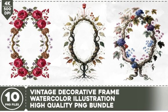 Unlock Creative Potential with a Vintage Decorative Frame PNG Bundle